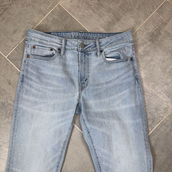 American Eagle Jeans Mens 32x36 Blue Skinny Next Level Flex Faded - Picture 2 of 11